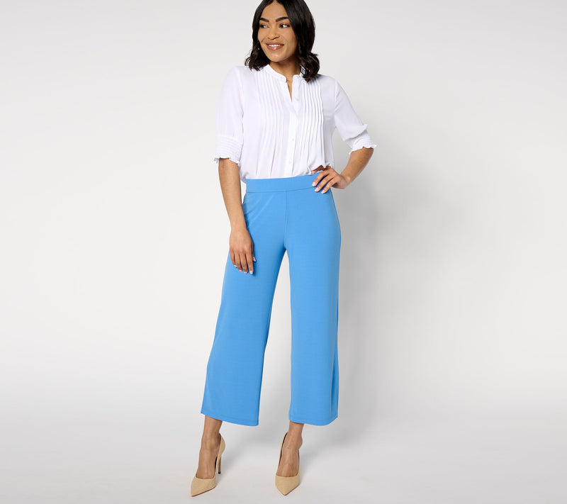 Dennis Basso Petite Cropped Luxe Crepe Pants — View 9