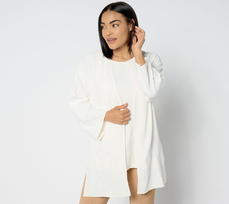 Women with Control Embroidered Long Sleeve Cardigan — View 8