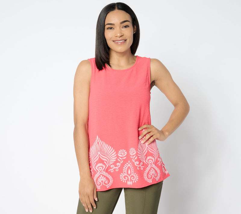 Attitudes by Renee Embroidered Woven Tank — View 10