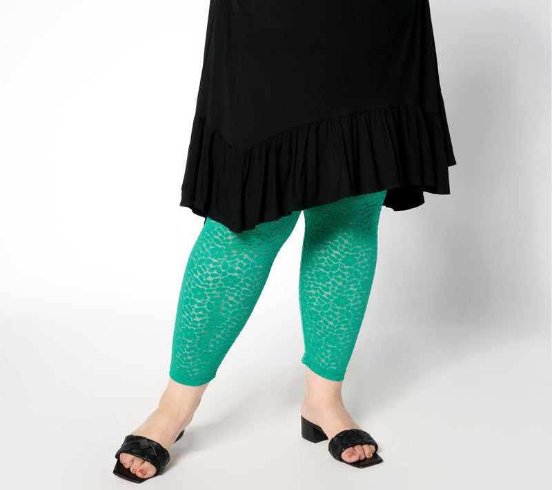 LOGO Layers by Lori Goldstein Regular Stretch Lace Leggings — View 6
