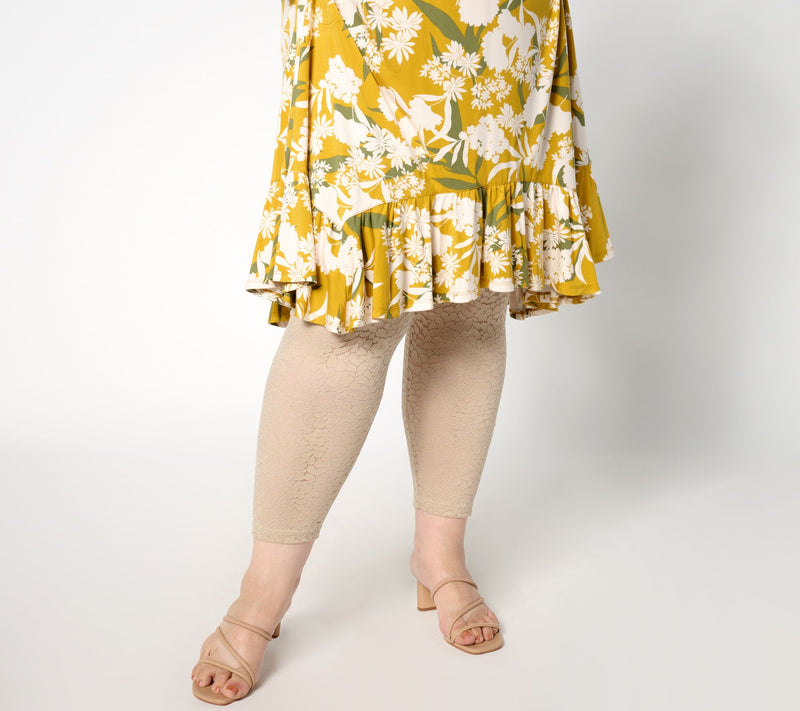 LOGO Layers by Lori Goldstein Petite Stretch Lace Leggings — View 7