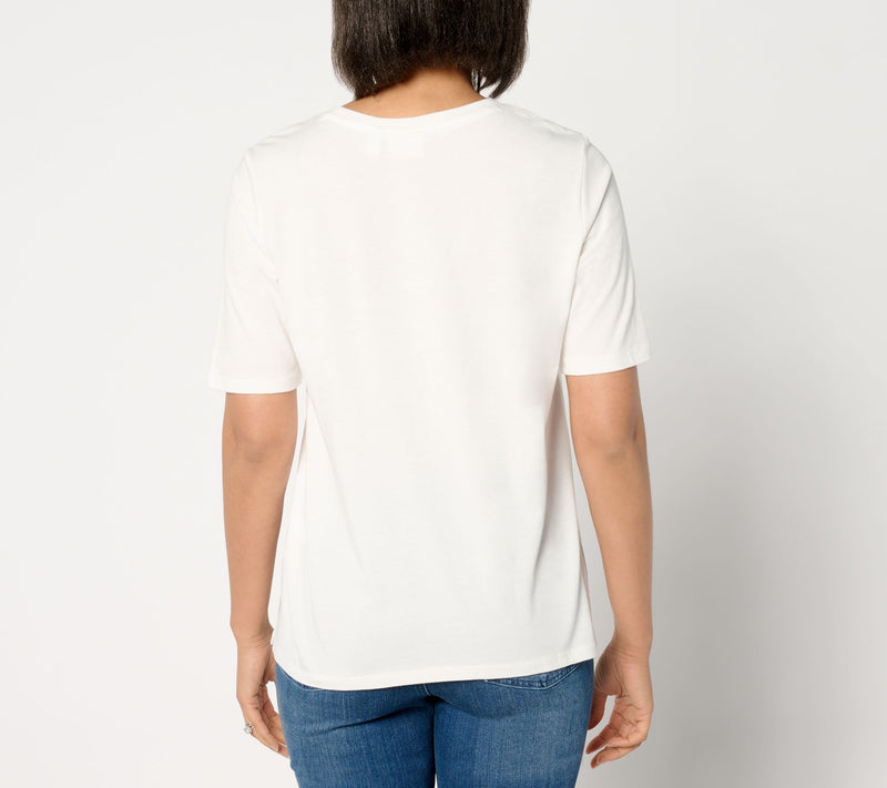 LOGO by Lori Goldstein Pride Crewneck Knit Tee — View 2