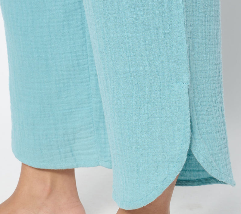 LOGO by Lori Goldstein Beach to Street Gauze Crop Pants — View 6