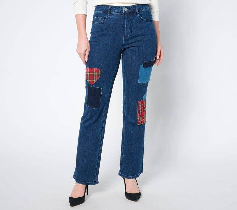 Studio Park X Vanessa Herring Regular Plaid Patch Jeans — View 10