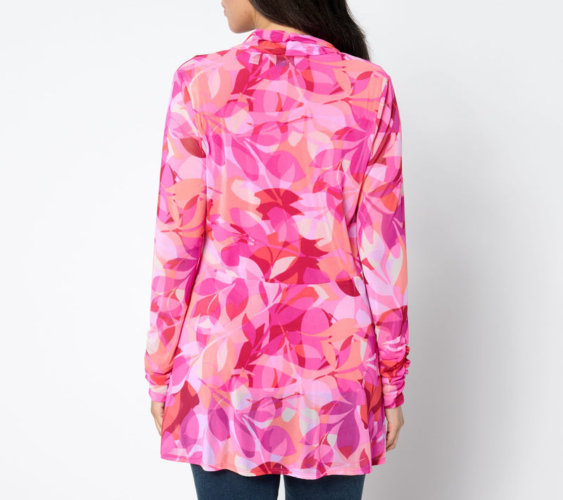 Susan Graver Regular Mesh Cardigan & Liquid Knit Tank Set — View 14
