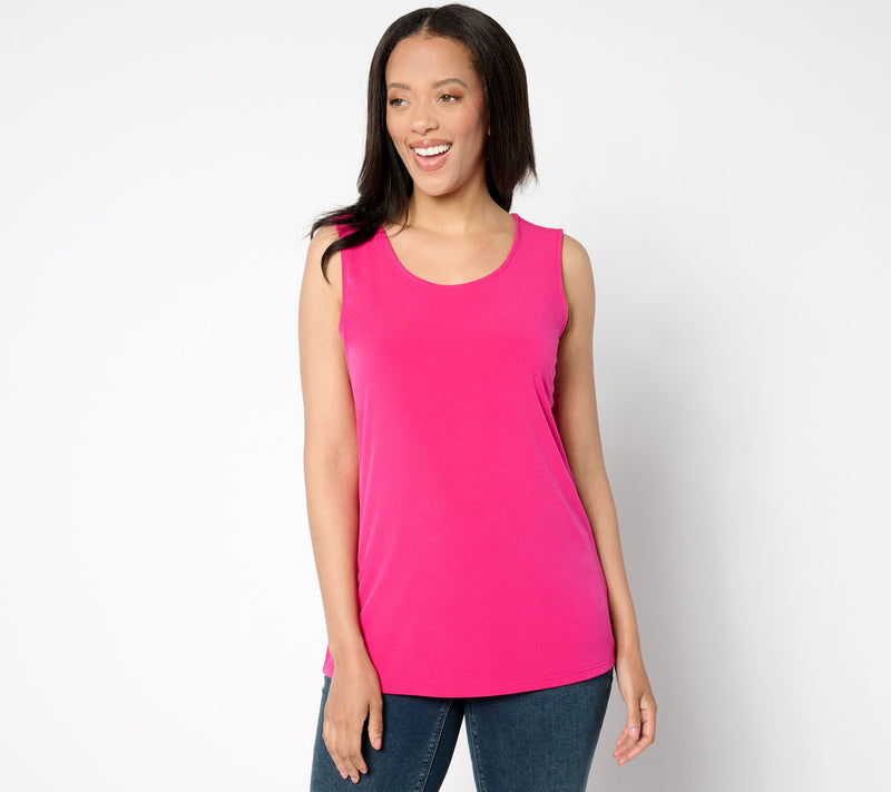 Susan Graver Regular Mesh Cardigan & Liquid Knit Tank Set — View 17