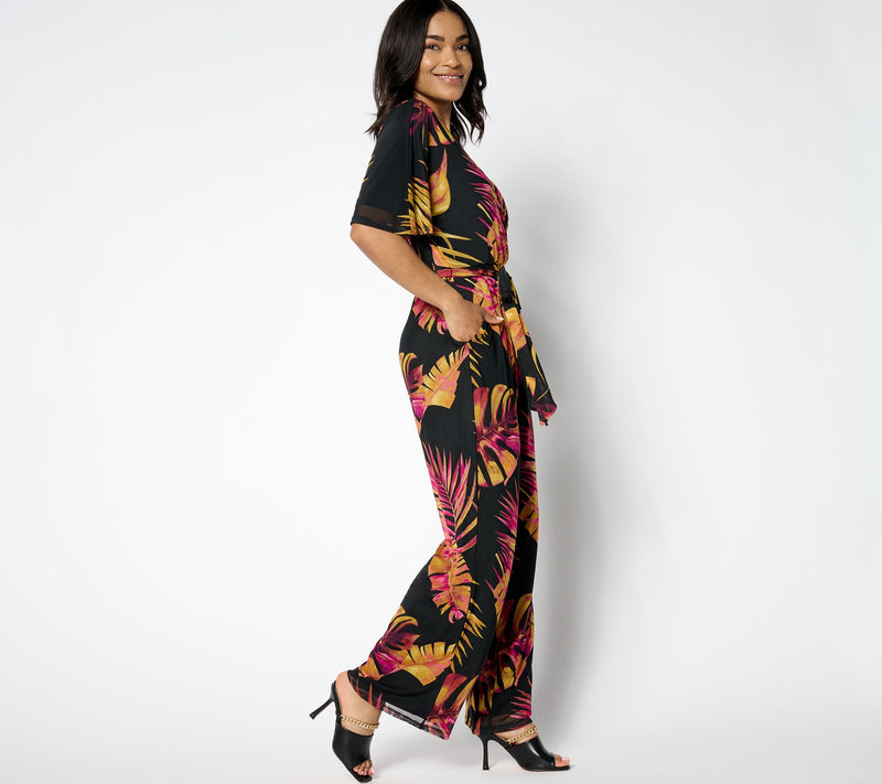 Women with Control Petite Mesh Jumpsuit — View 7