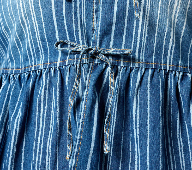 LOGO by Lori Goldstein Pinstripe Denim Jacket — View 4