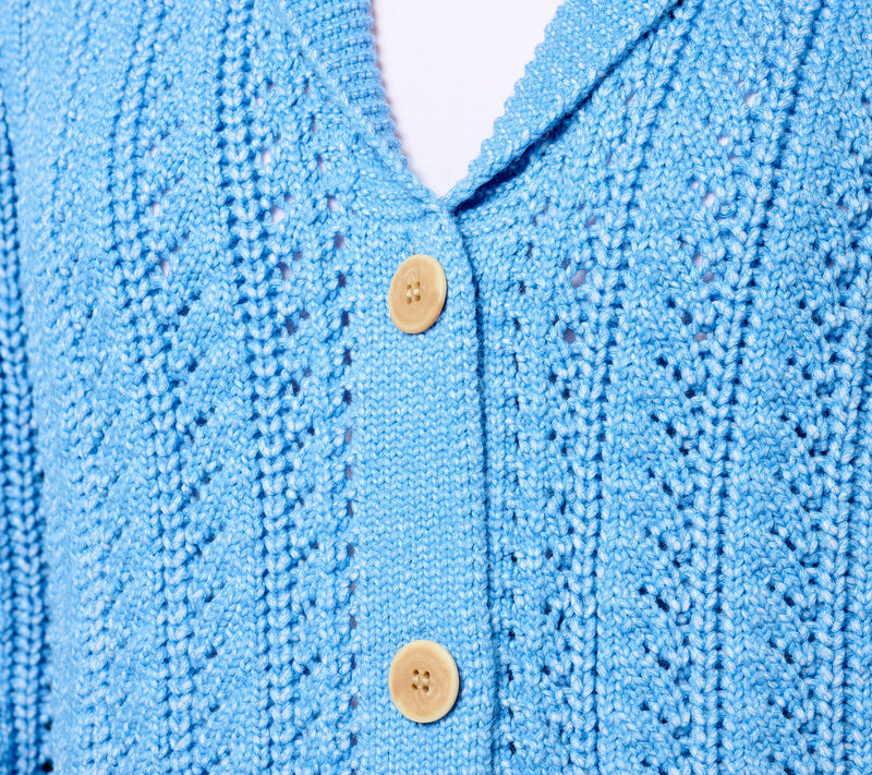 Isaac Mizrahi Live! Button Front Notch Collar Cable Knit Cardigan — View 4