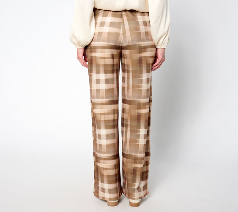 Isaac Mizrahi Live! Regular Printed Scuba Crepe Wide Leg Pants — View 8