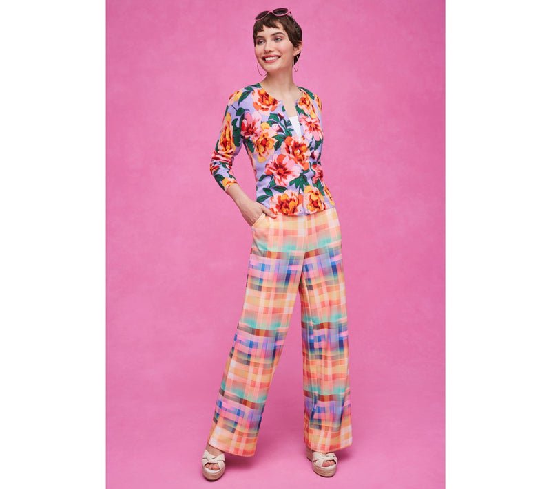 Isaac Mizrahi Live! Regular Printed Scuba Crepe Wide Leg Pants — View 12