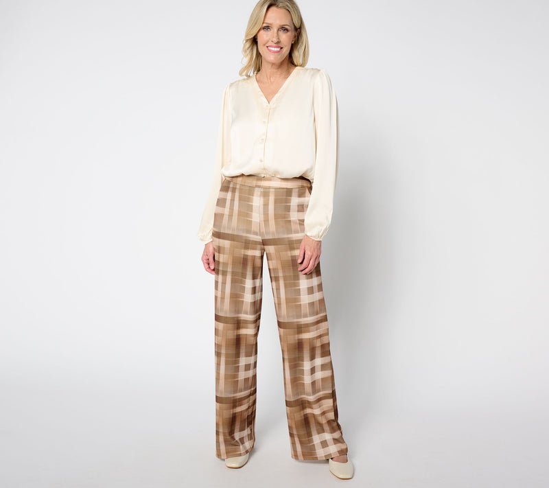 Isaac Mizrahi Live! Tall Printed Scuba Crepe Wide Leg Pants — View 9