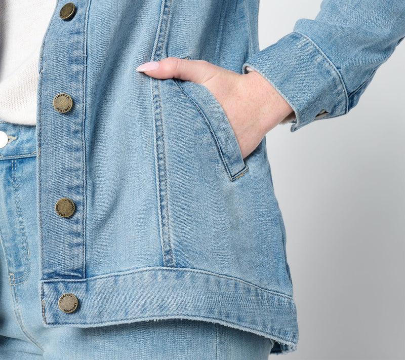 Liverpool Los Angeles Hi-Lo Shirt Jean Jacket - Flint Hills — View 4