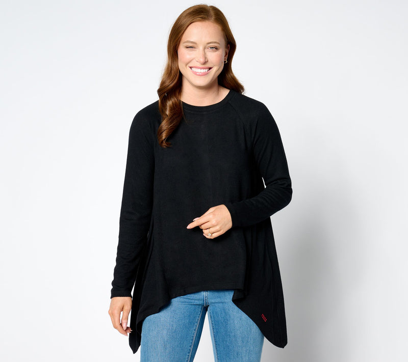 Peace Love World Crew Neck Sharkbite Hem Top — View 13
