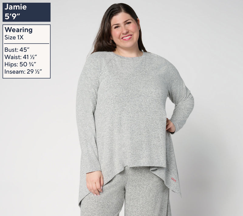 Peace Love World Crew Neck Sharkbite Hem Top — View 2