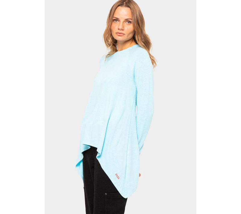 Peace Love World Crew Neck Sharkbite Hem Top — View 7