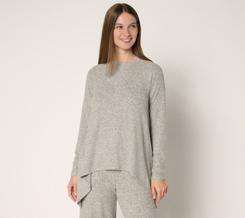 Peace Love World Crew Neck Sharkbite Hem Top — View 14