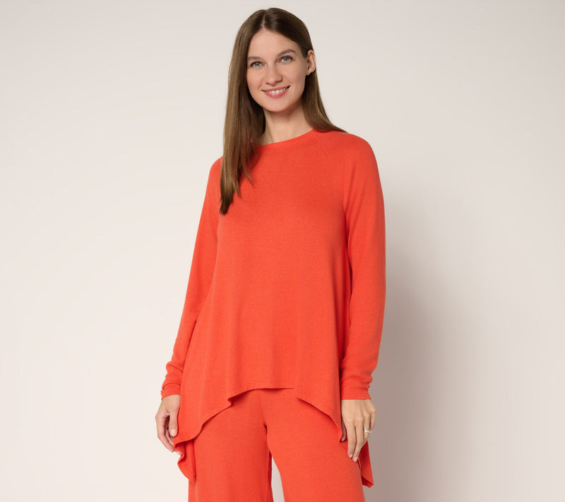 Peace Love World Crew Neck Sharkbite Hem Top — View 16