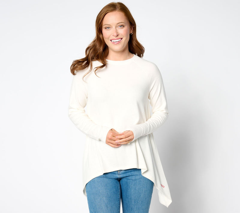 Peace Love World Crew Neck Sharkbite Hem Top — View 17