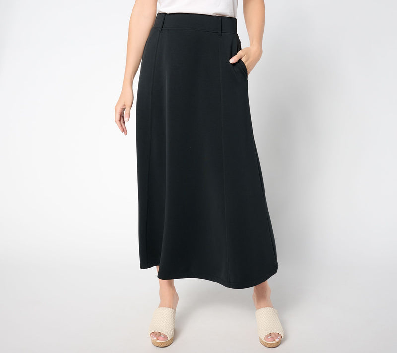 Peace Love World Black Label Petite Scuba Midi Skirt — View 12