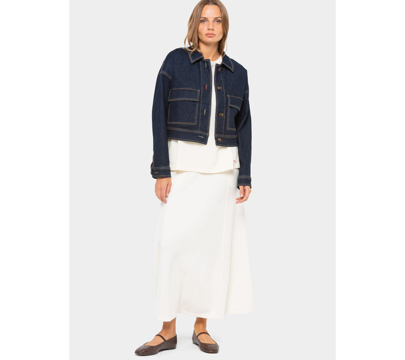 Peace Love World Black Label Petite Scuba Midi Skirt — View 5