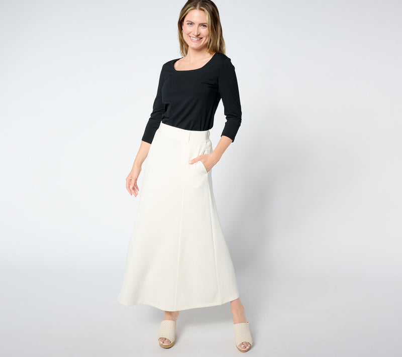 Peace Love World Black Label Petite Scuba Midi Skirt — View 3