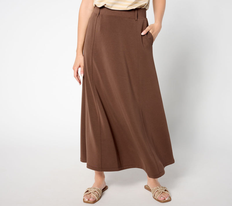 Peace Love World Black Label Petite Scuba Midi Skirt — View 13
