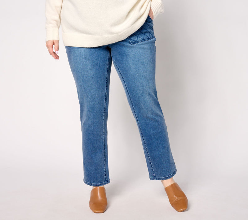 Isaac Mizrahi Live! Tall True Denim Indigo Straight Leg — View 6