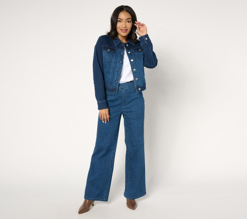 Isaac Mizrahi Live! Regular True Denim Indigo Pull On Pattern Trouser — View 9