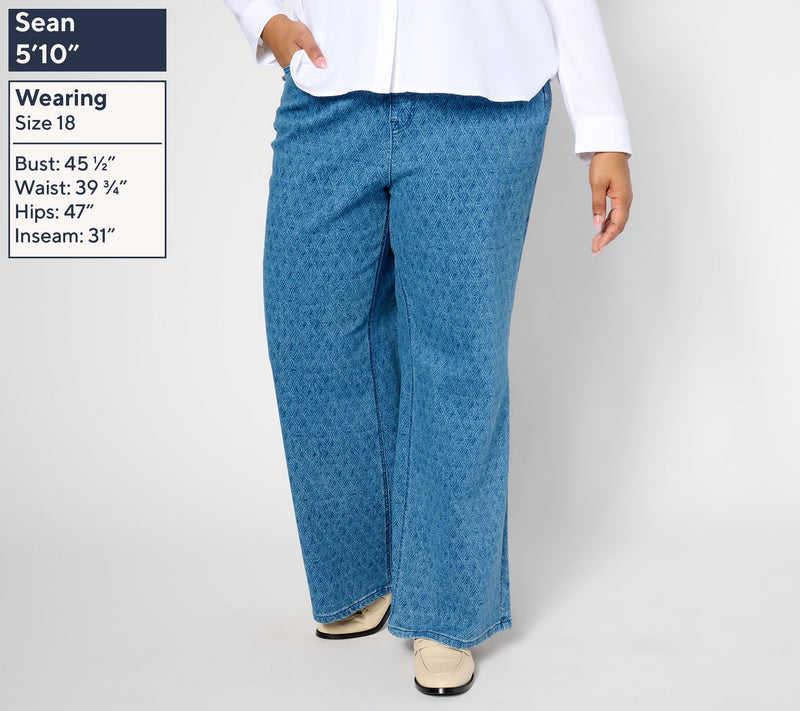 Isaac Mizrahi Live! Tall True Denim Indigo Pull On Pattern Trouser — View 6