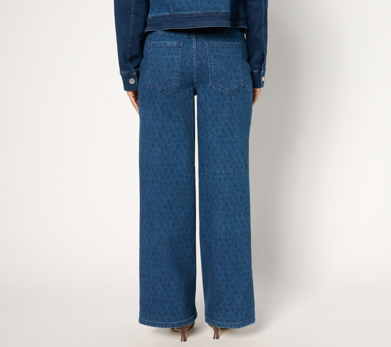 Isaac Mizrahi Live! Tall True Denim Indigo Pull On Pattern Trouser — View 8