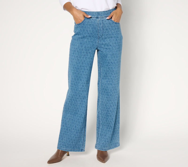 Isaac Mizrahi Live! Tall True Denim Indigo Pull On Pattern Trouser — View 5