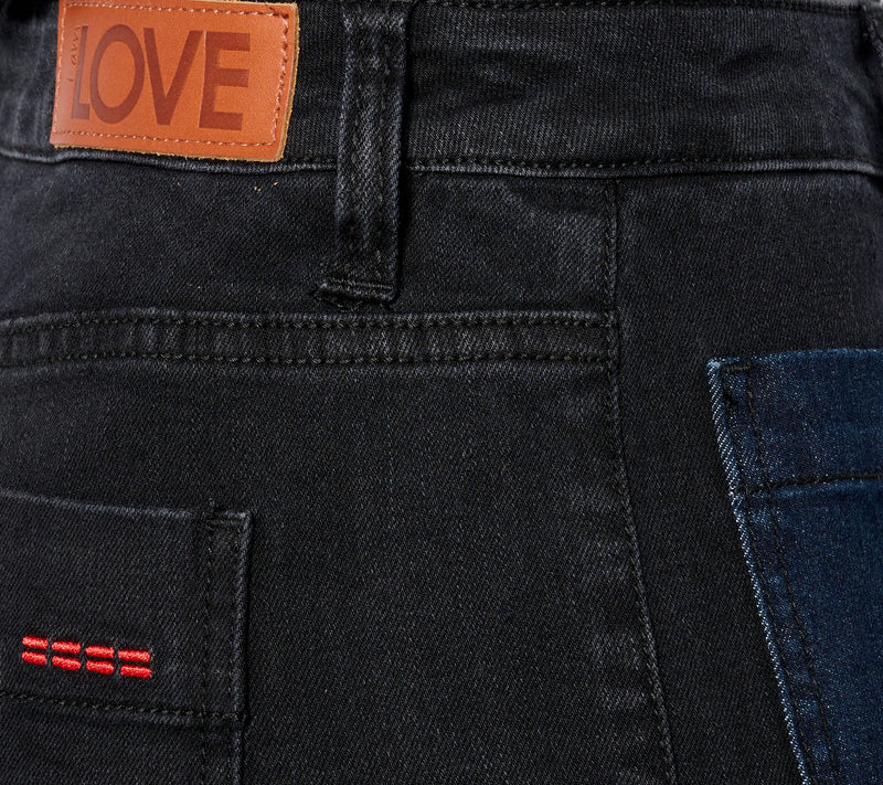 Peace Love World Regular Patch Pocket Flare Jean - Black — View 4