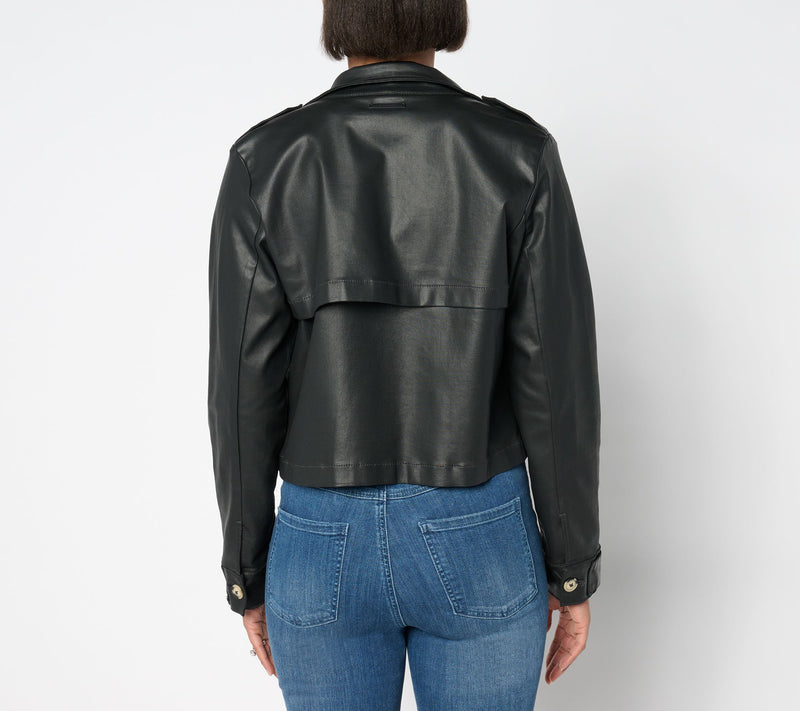 Peace Love World Black Label Coated Denim Jacket — View 2