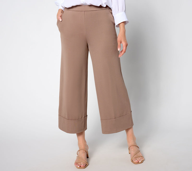 Isaac Mizrahi Live! Tall Pebble Knit Crop Pants w/ Wide Hem Cuff — View 12