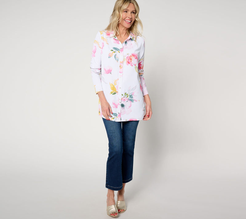 nicole by Nicole Miller Long Sleeve Boyfriend Tunic — View 5