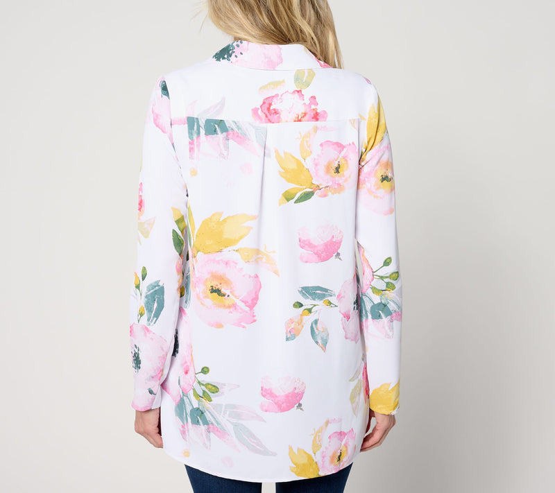 nicole by Nicole Miller Long Sleeve Boyfriend Tunic — View 4