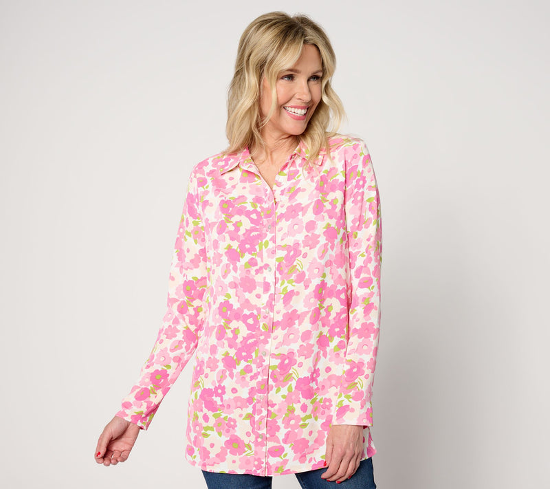 nicole by Nicole Miller Long Sleeve Boyfriend Tunic — View 16