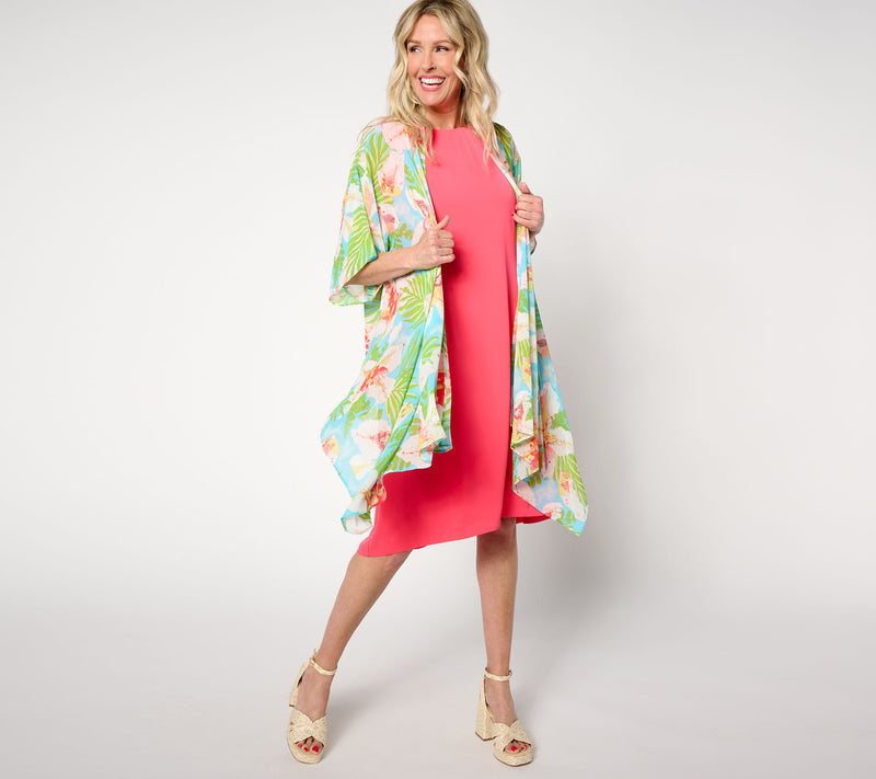 nicole by Nicole Miller Chiffon Topper Cardigan — View 3