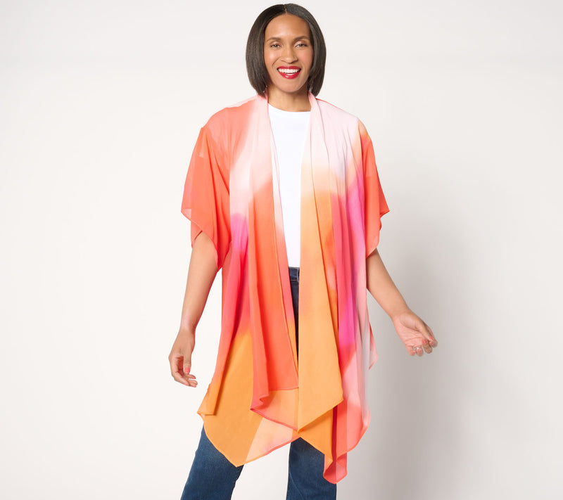 nicole by Nicole Miller Chiffon Topper Cardigan — View 5