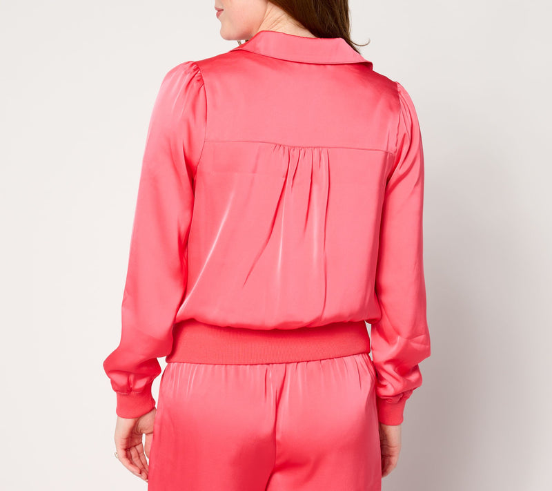 nicole by Nicole Miller Satin Jacket — View 2
