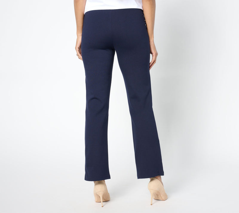 nicole by Nicole Miller Petite Stretch Ponte Pull-On Pants — View 8