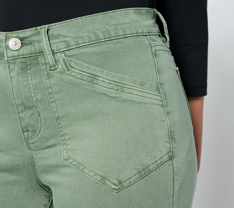 nicole by Nicole Miller Petite Cropped Soho High Rise Jean- Olive — View 4