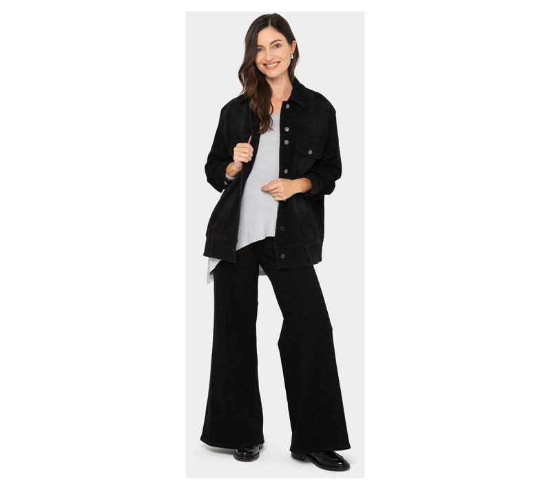 Peace Love World Authentic Denim Regular Wide Leg Jeans - Blk — View 5