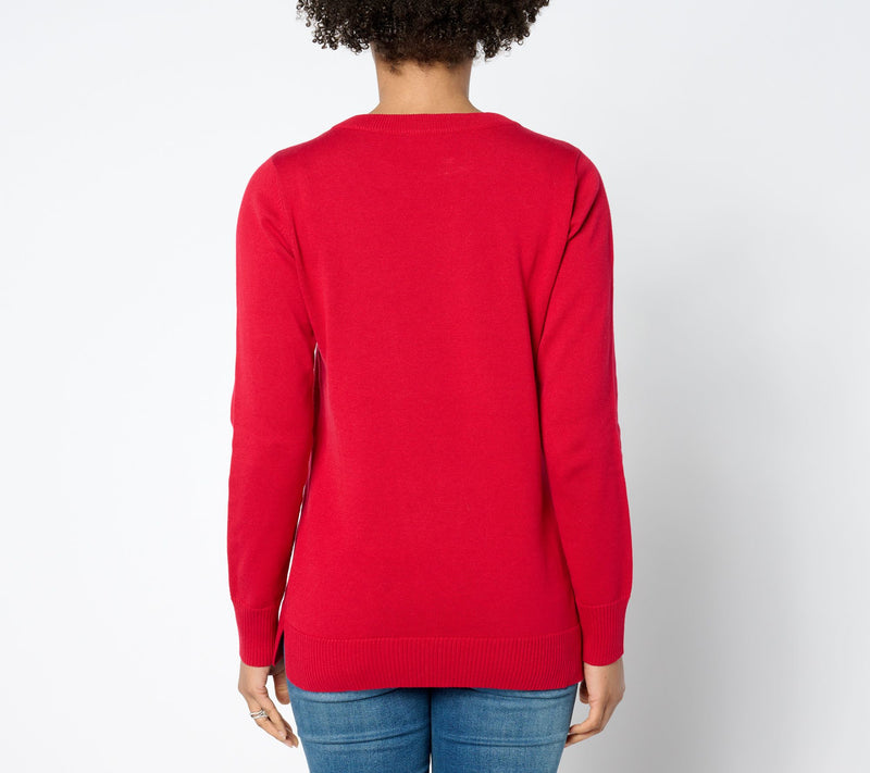 Quacker Factory Starry Night Crew-Neck Sweater — View 10
