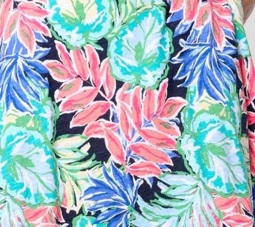 Denim & Co. Beach Regular Linen-Blend Printed Skirt — View 2