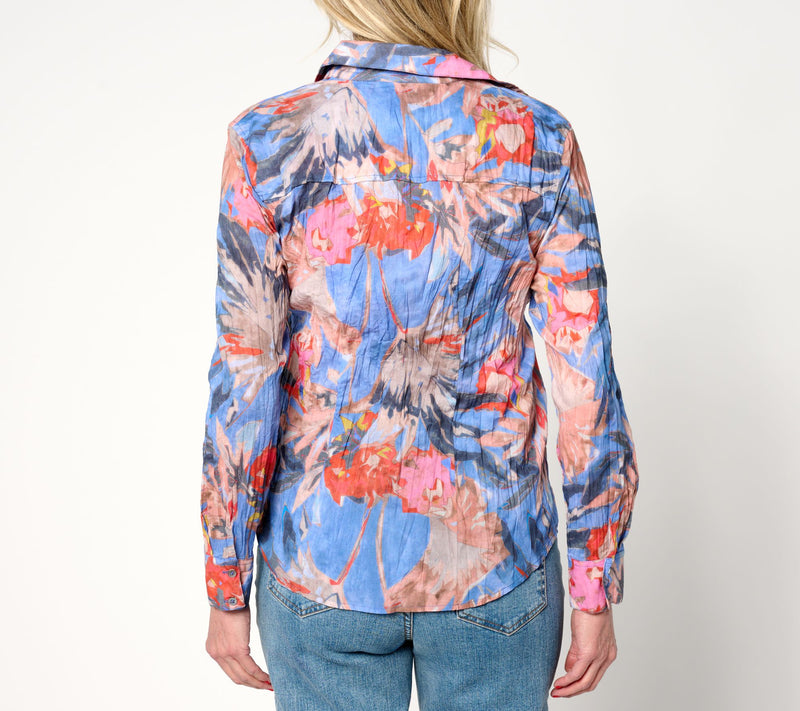 NIC + ZOE Printed Crinkle Shirt — View 6