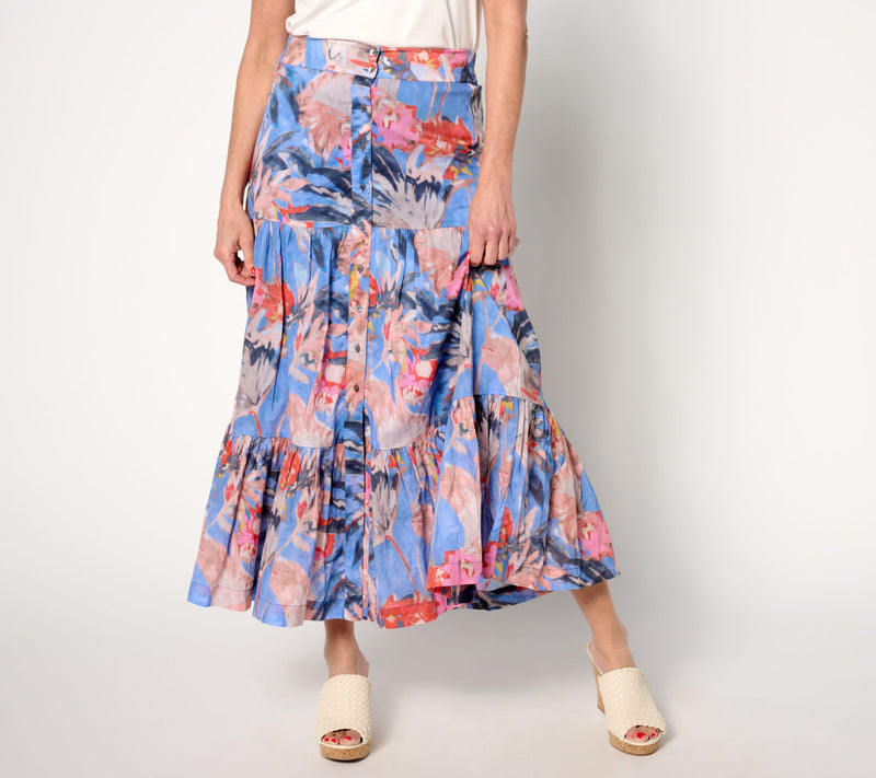 NIC + ZOE Printed Tiered Skirt — Main view