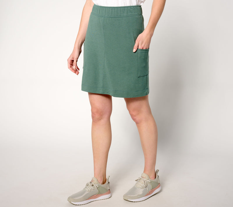 Denim & Co. Active Regular Soft Blend Knit Cargo Skort — View 3