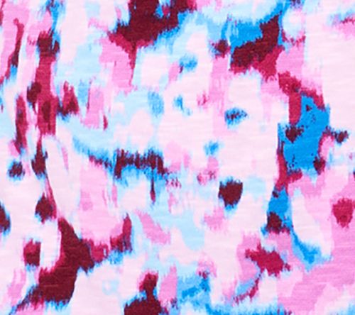 Denim & Co. Printed Slub Jersey Scoop Neck Curved Hem Top — View 5